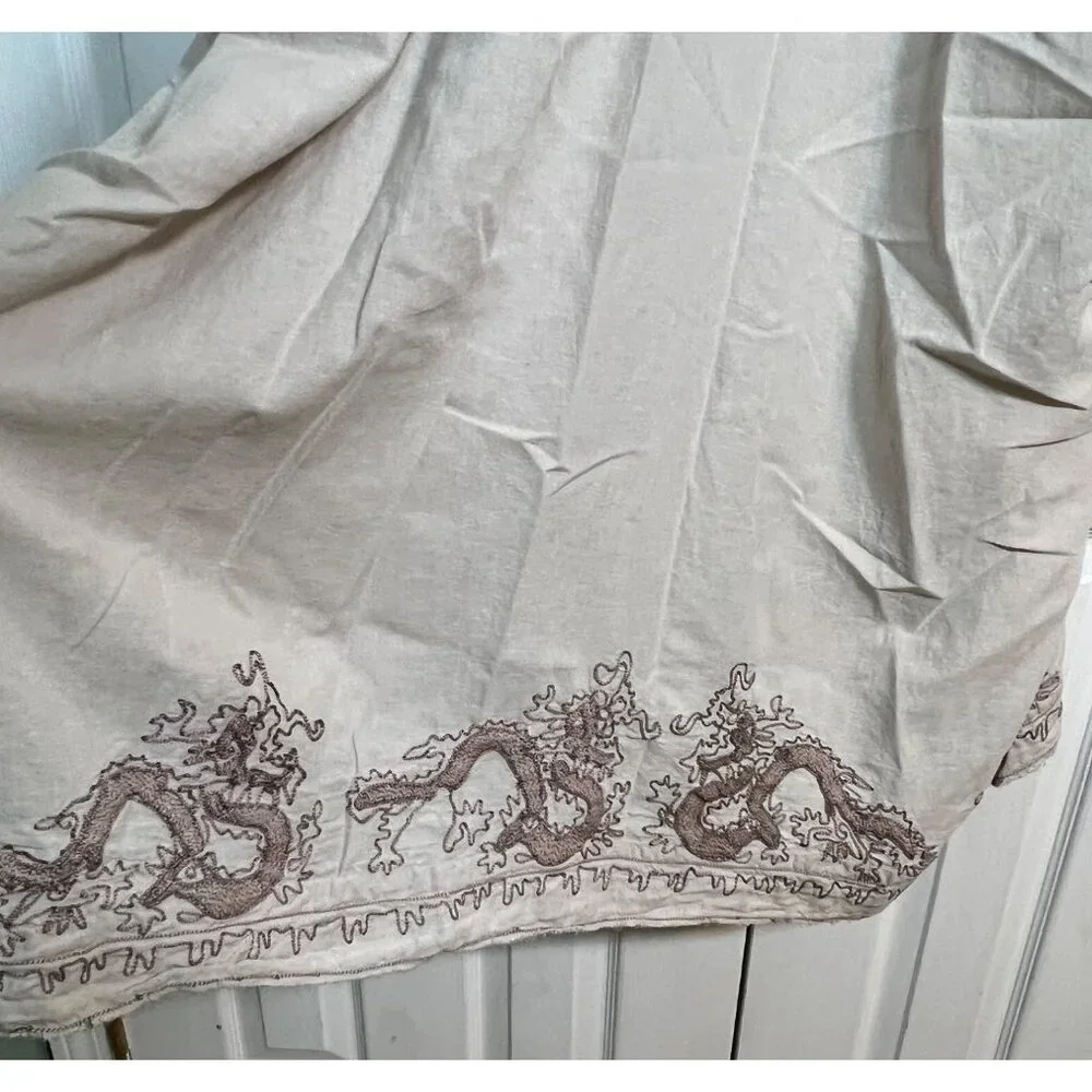 New With Tag Magnolia Pearl European Linen Dragon Embroidered Dashi Kimono - Picture 10 of 11